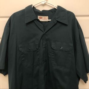 Dickies Dark Green Button-Down Work Shirt